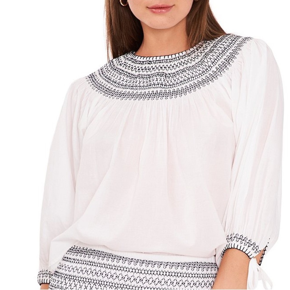 Chelsea & Violet white gauze peasant style shirt